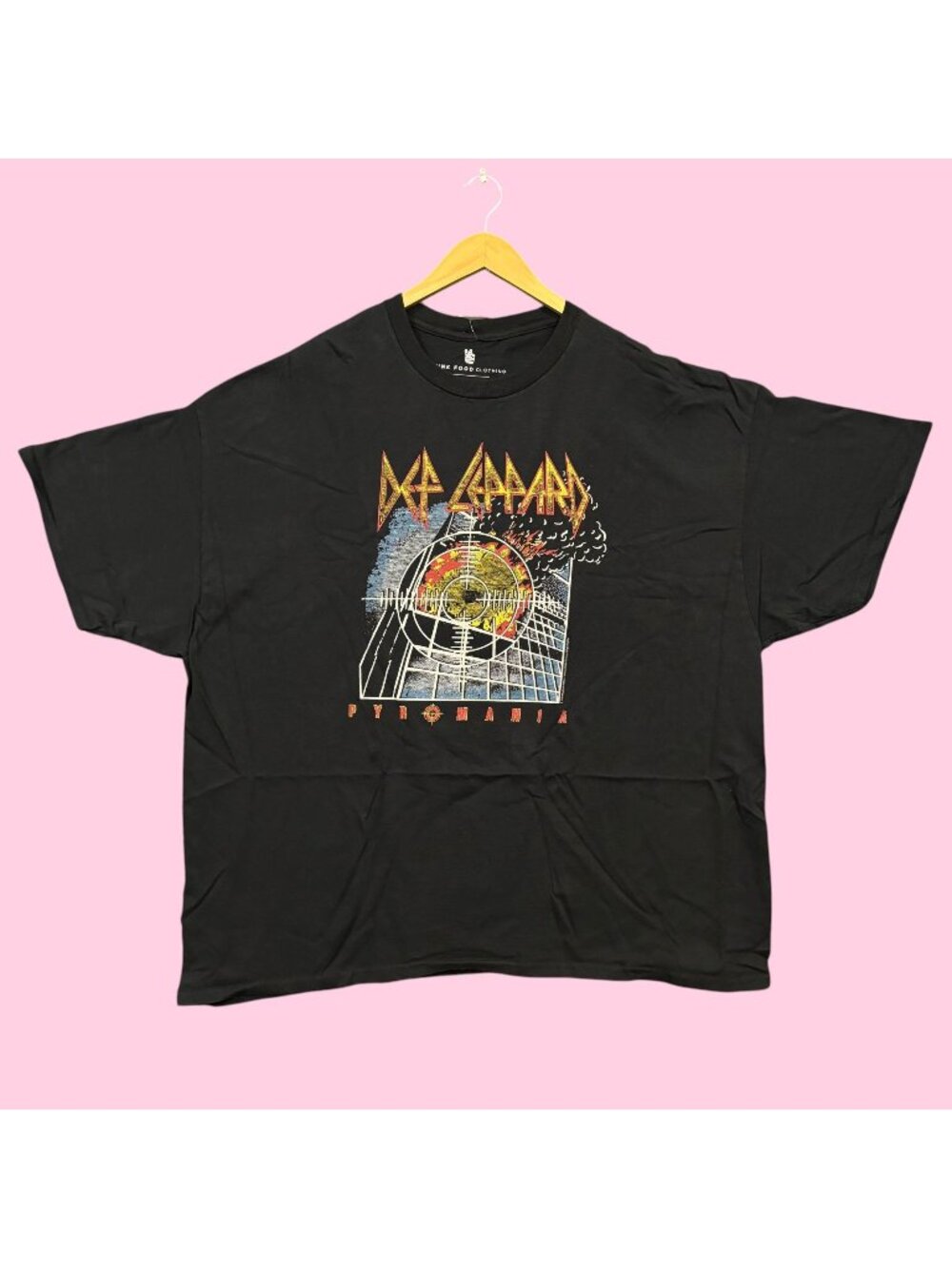 Junk Food Clothing x Def Leppard Pyromania Heavy Metal Band Oversized Tee XXL